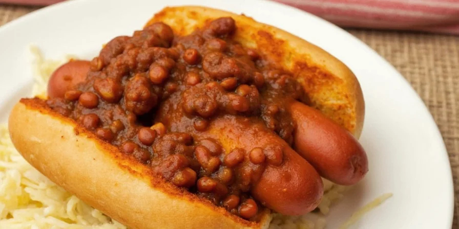 Fully loaded North Carolina hot dog