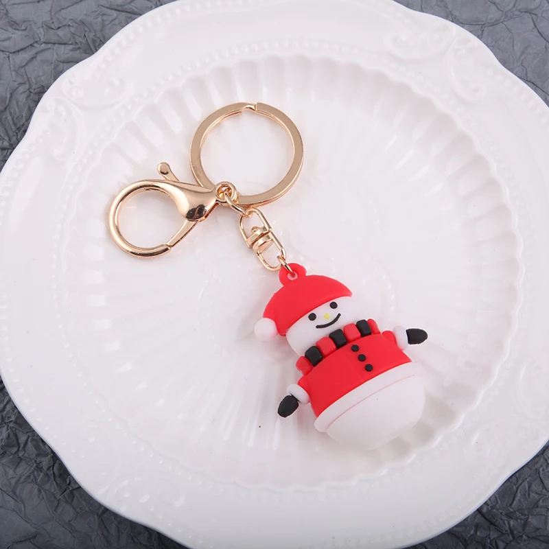 
JOJO OEM/ODM Fashion Custom Xmas Resin Snowman Festival Children Charm Kids Keychain 