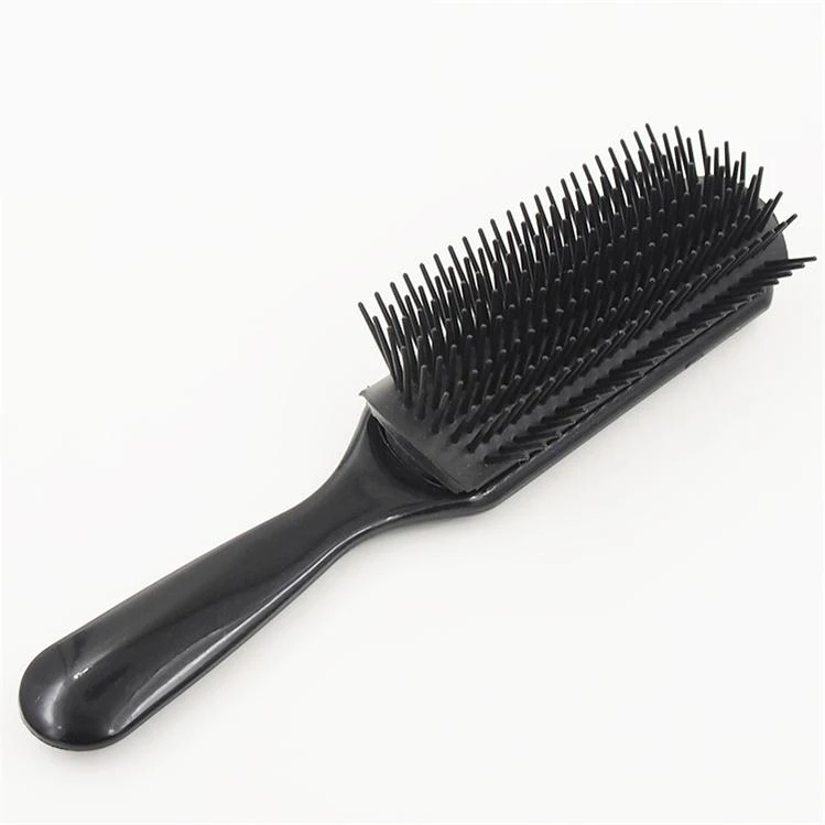 

Black 9 rows of large curved Massage Comb Bristle Nylon Curly Detangle Hair scalp brush for Salon Hairdressing Tools, Any color is available