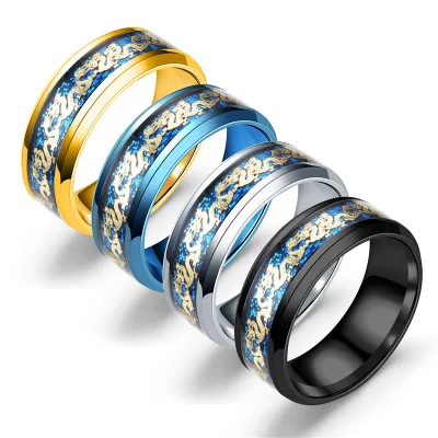 

2021 Trendy Design Titanium Ring Polished Double Dragon Ring
