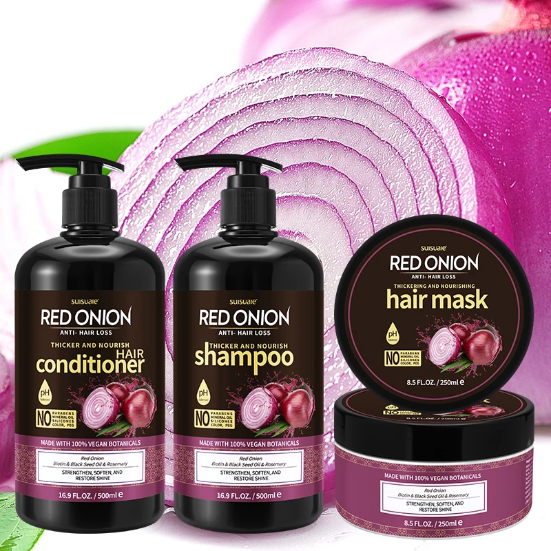 

Support Oem OdmProfessional Private Brands Hair Care Mask Growth Anti Hair Loss Onion Shampoo And Conditioner Set