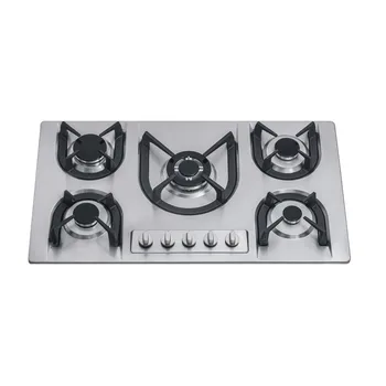 Gas Hob Stainless Steel 5 Italy Sabaf Burners Stove Top Gas Cooktop