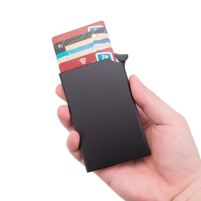 

Mini Metal Case Slim Minimalist Credit Card Holder For Men and Women RFID Blocking