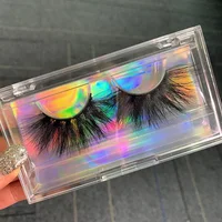 

New Arrival Private Label Siberian 25mm 3D Mink Strip Eyelashes Vendor With Custom Magnetic Packaging Box