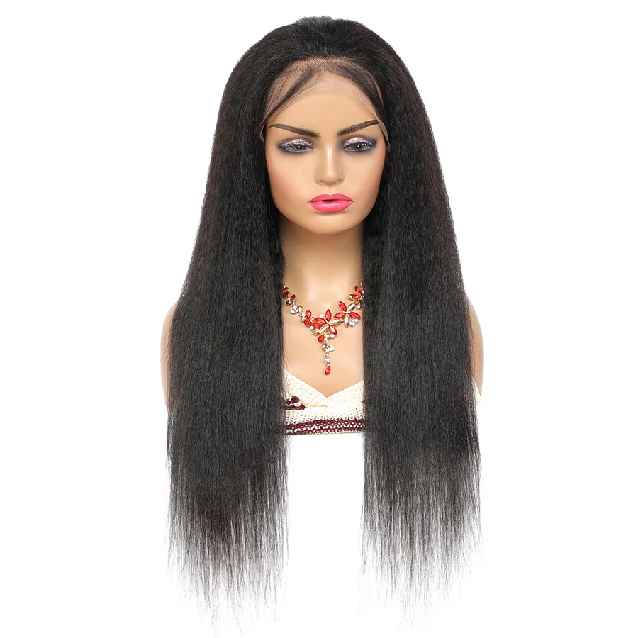 

Good Quality Factory Directly 100% Curly Clsoure Frontal Closure Wig Virgin Human Hair Kinky Afro Wigs