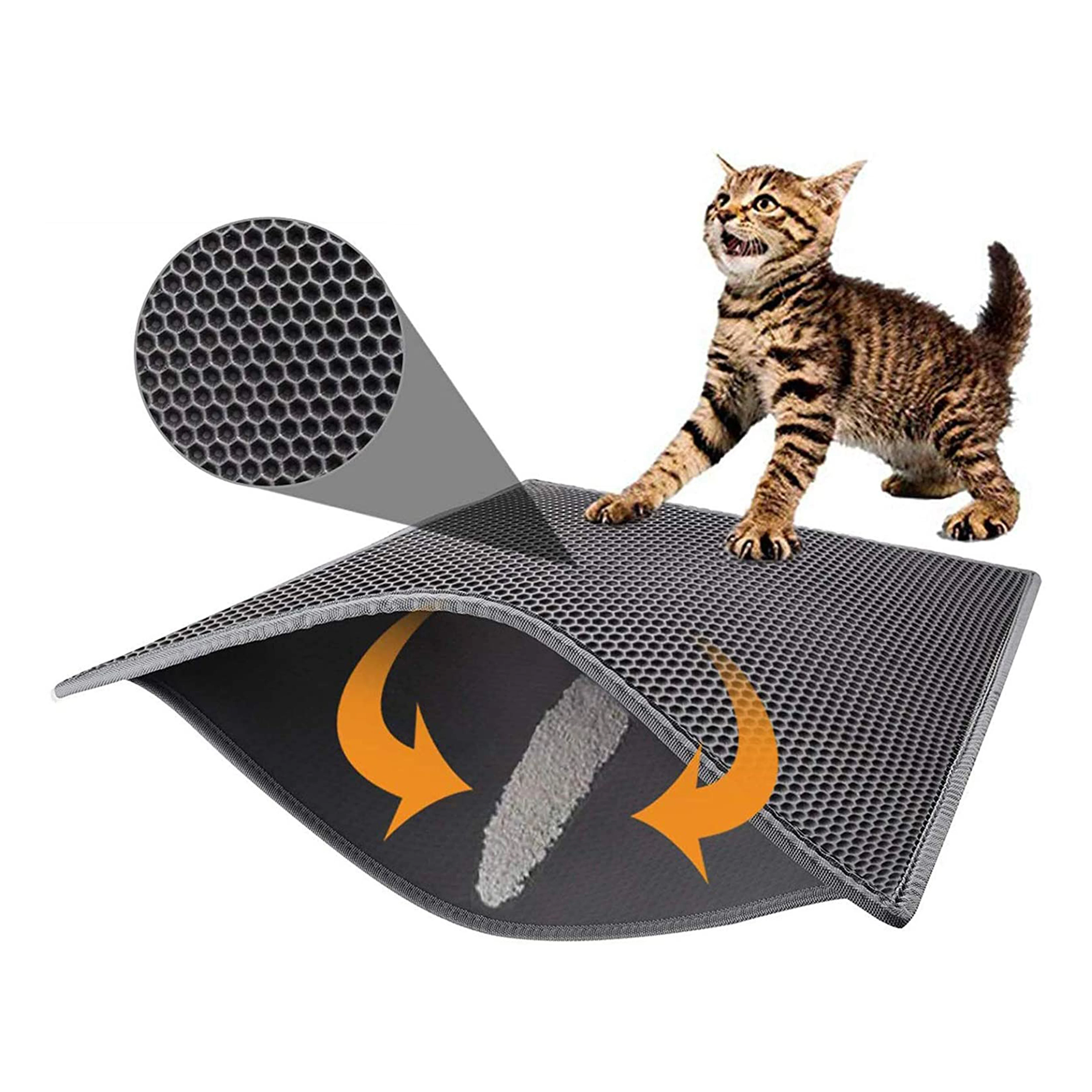 

Eco-Friendly waterproof Grey EVA foam pet cat litter mat