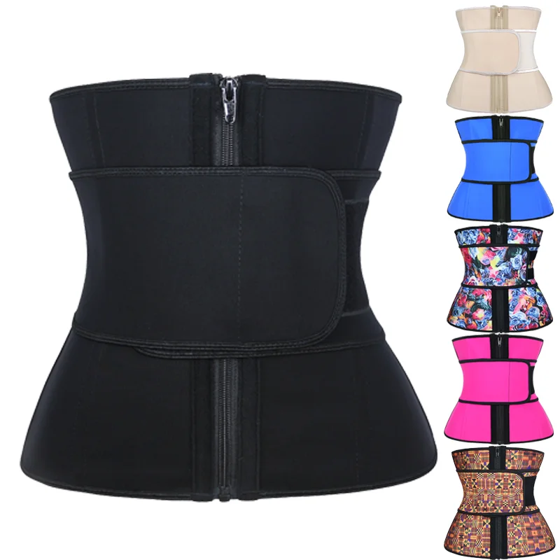 

NANBIN Zipper 12 Colors Waist Trainer Belt Plus Size Band Belt, As shown