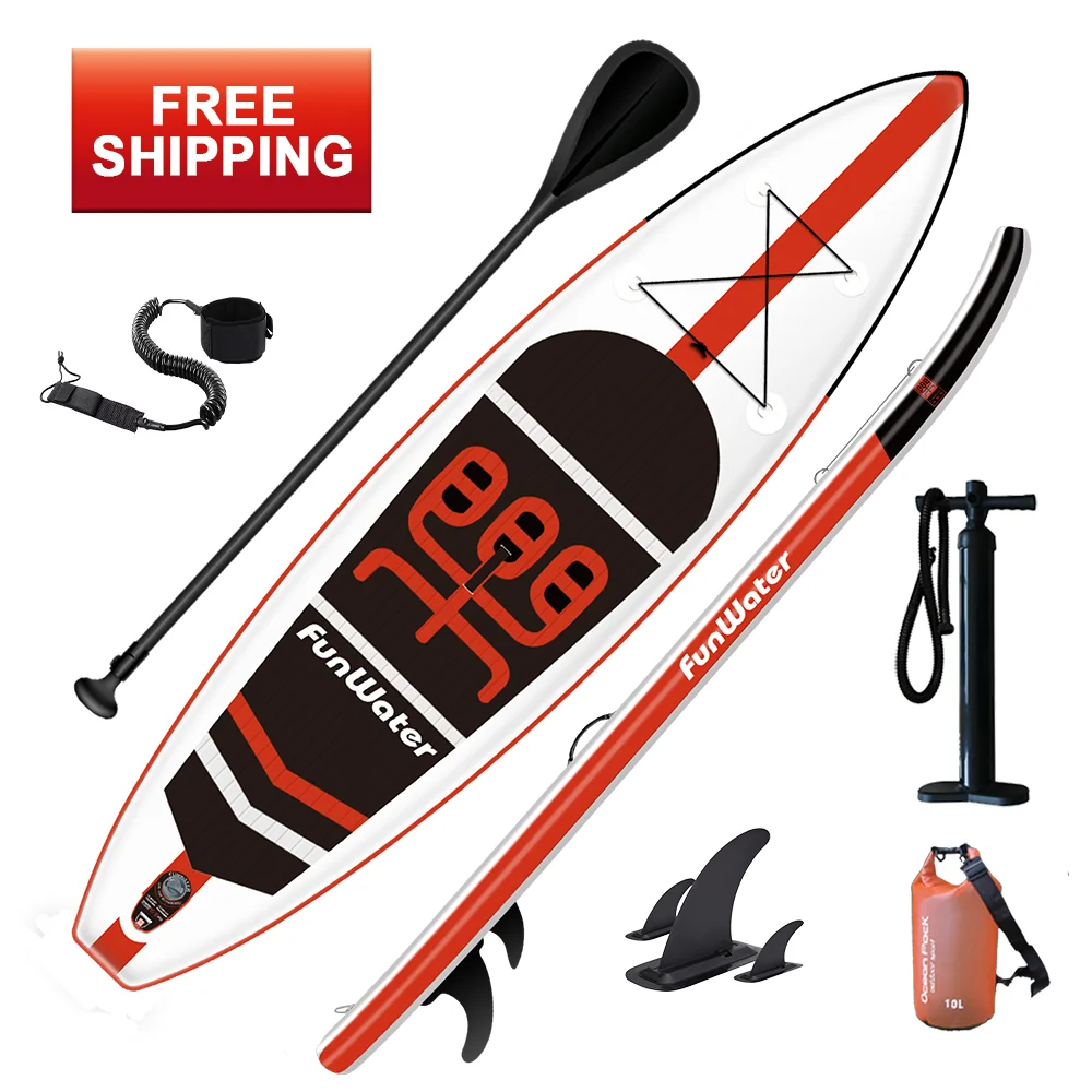 

FUNWATER Free shipping Surf board surfing sport surfboard inflatable sup factory stand up paddle board surf boards water, Orange