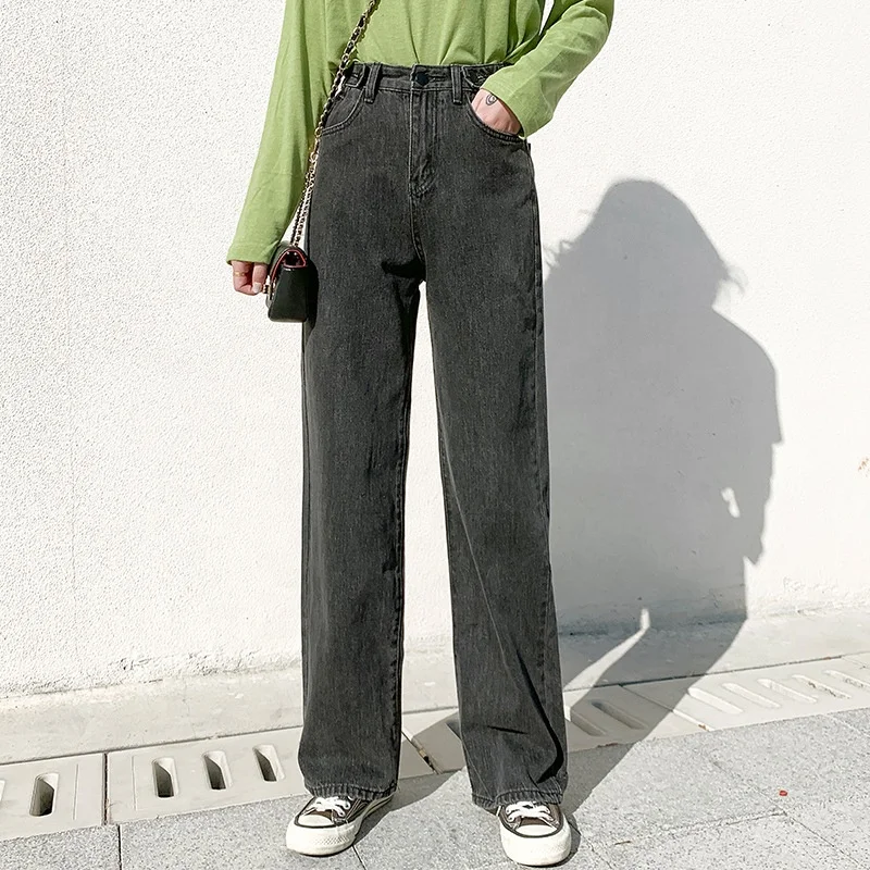 

Trendy Streetwear Harajuku High Waist Loose Straight Wide Leg Denim Jeans Women, Picture