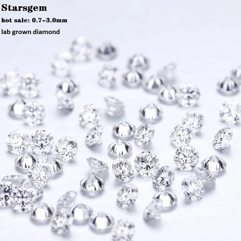 

Starsgem Wholesale 0.7mm-3mm man made Certified Melee Loose Diamant Synthetic China Created HPHT CVD Lab Grown Diamond