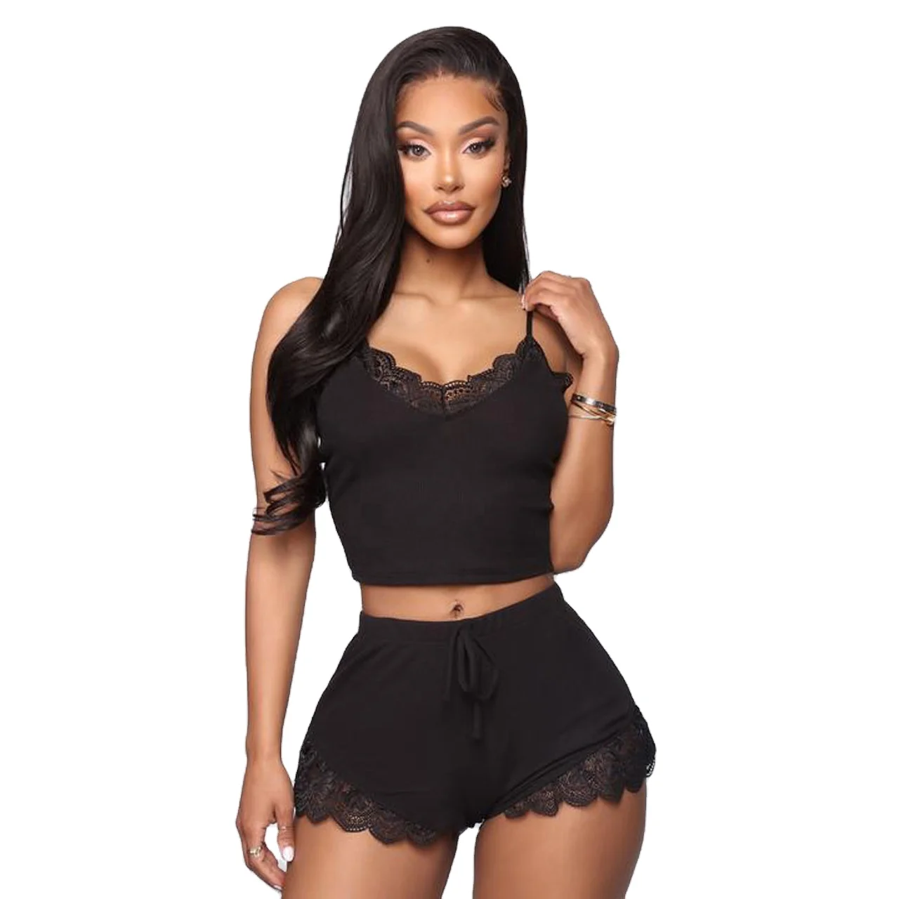 

sfy1290 hot sale two pieces one set soft and slim sexy lingeries erotic women mature top+shorts with lace