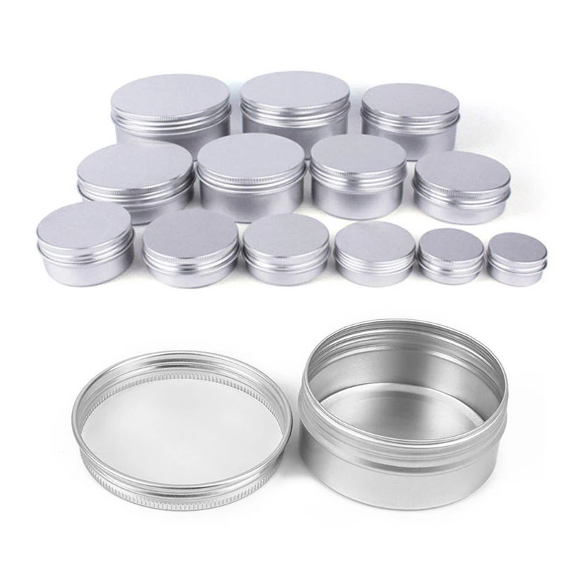 

10ml 15ml 20ml 25ml 30ml 40ml 50ml 60ml 80ml 100ml 150ml 200ml custom round aluminum cosmetic tin container metal aluminum