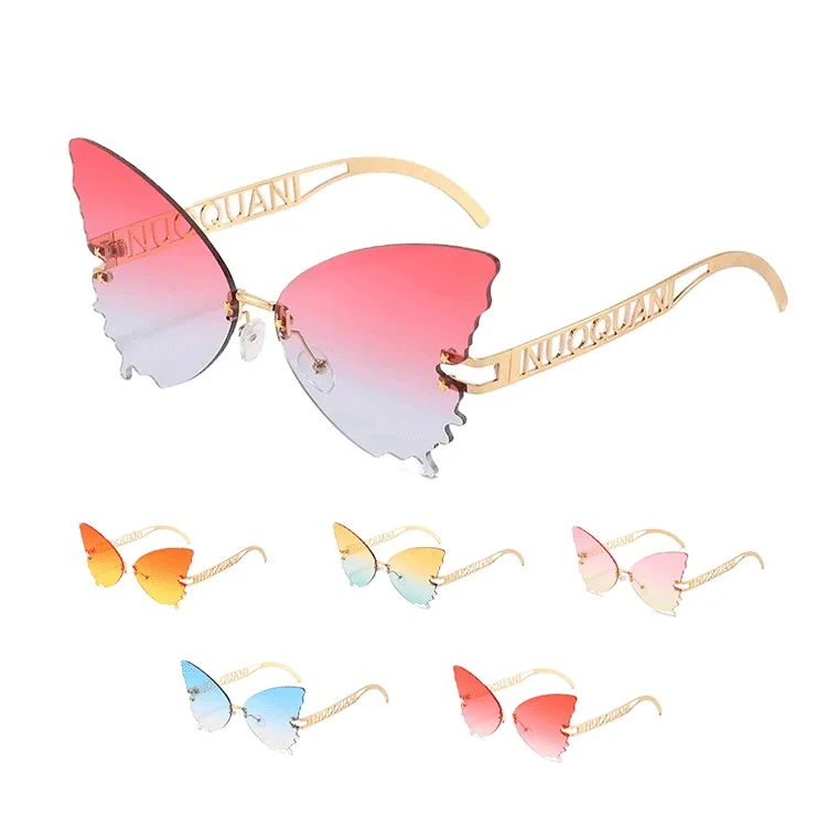 

Latest Rimless Butterfly Glasses Summer Sunglasses Women