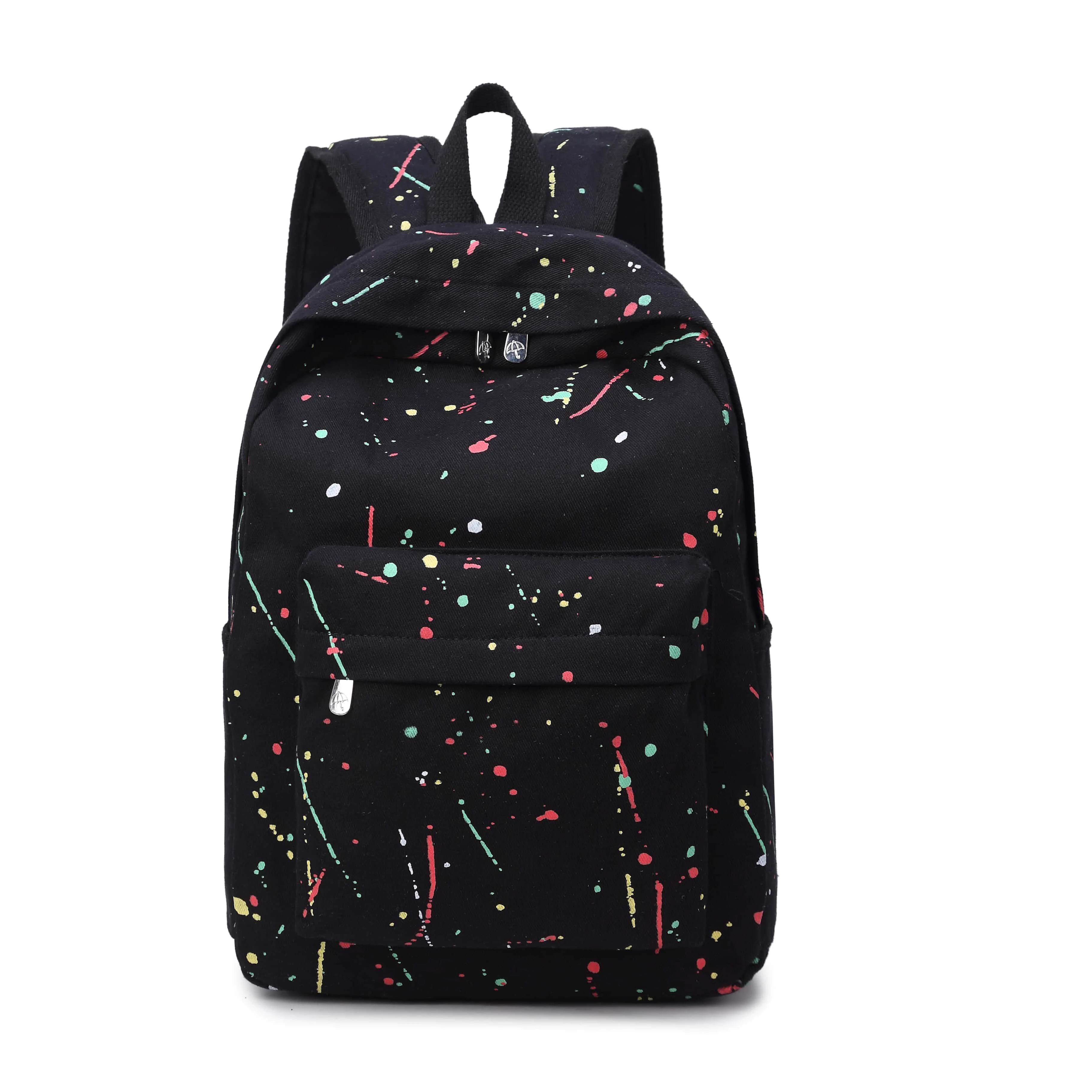 

Fashion Waterproof Fabric Backpacks Black Large Capacity ink dot Graffiti Pattern Laptop Bag Tourism Backpack, Gradient colours