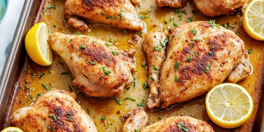 Golden Herbed Chicken on Platter