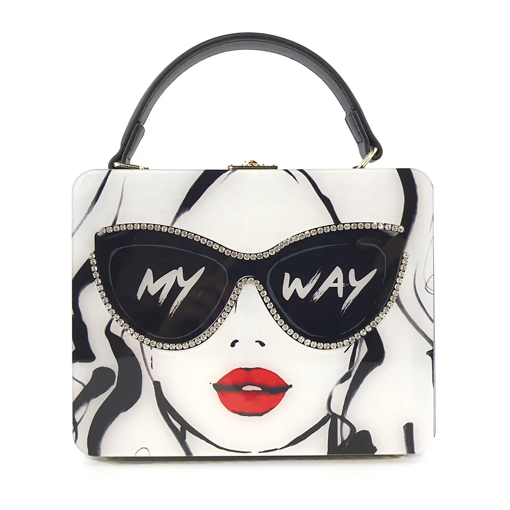 

OC4134 Wholesale big size women handbag fashion party clutch handbag, Black