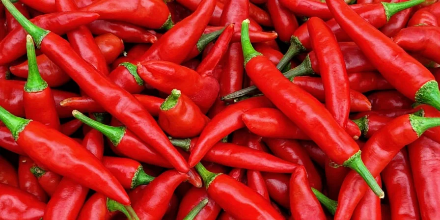 Gallery of international dishes with red chilies