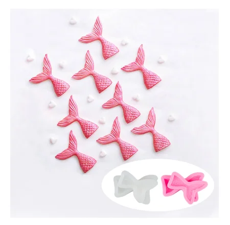 

Wholesale Silicone Candle Chocolate Soap Gypsum Fondant Mold Edible Mermaid Tail Cake Decorations Supplies