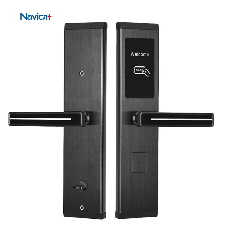 

Handle electric custom smart ttlock hotel room aluminum wifi door locks with key, Sliver&black