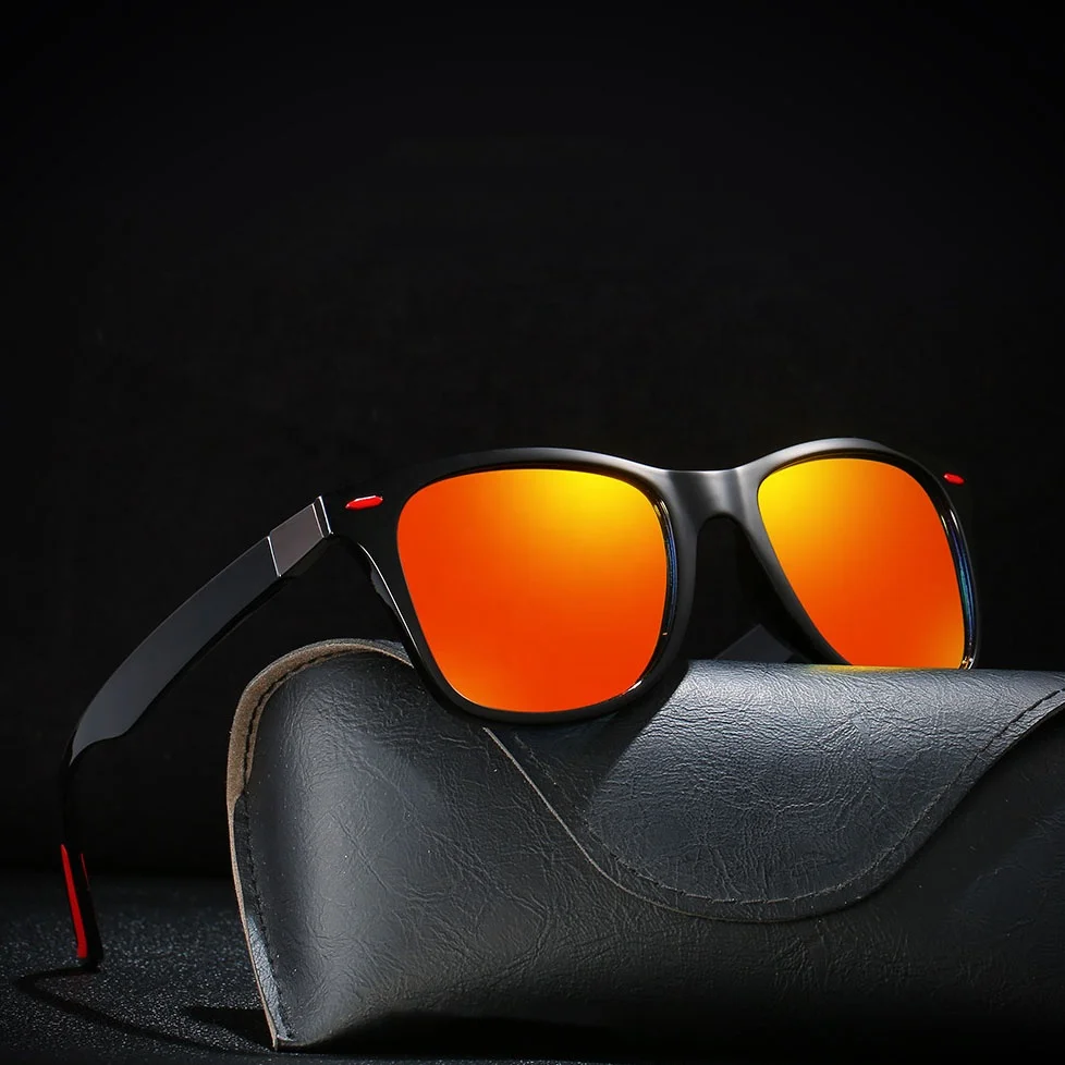 

Sunbest Eyewear 188 Wholesale Classic Vintage TR90 Square Frame Polarized Rivet Sunglasses Black