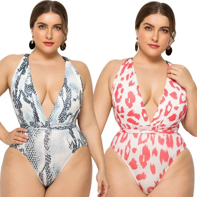 

2021 Wholesale Custom Luxury Bathing Suits Sexy Triangle Bikini Snake Leopard Print Designer Swimsuits Plus Size Woman Swimwear