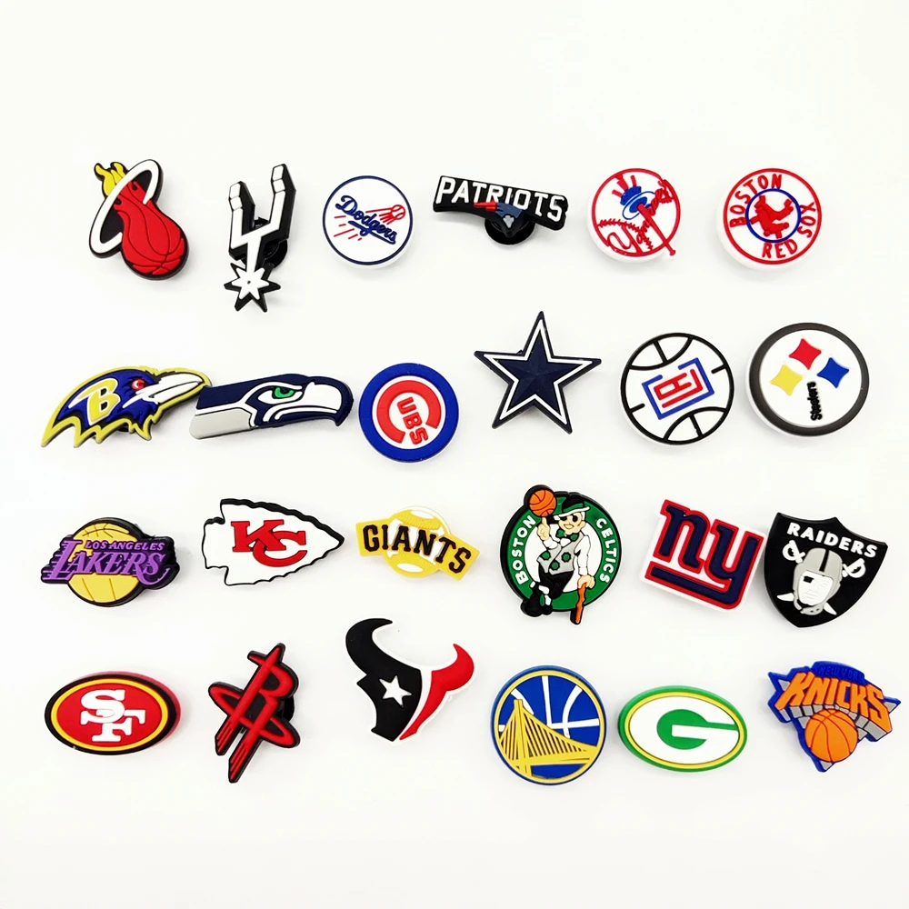 

2021hot sell Custom Logo wholesale sports team and brand shoe charm With designer For clog Shoes croc charms clog, As picture