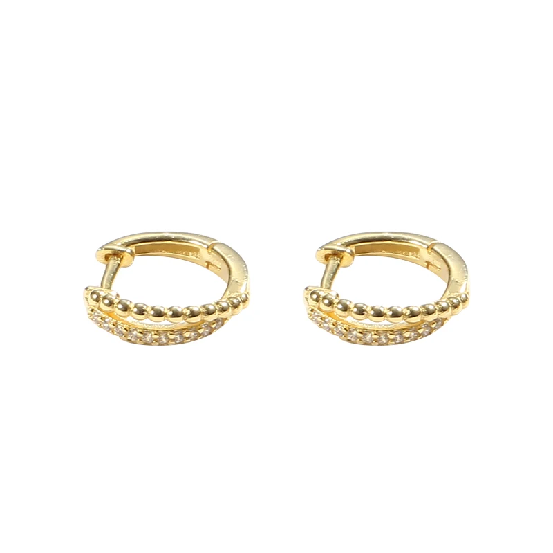 

huggie earring sterling silver 925 gold plated zircon small hoop earings for women