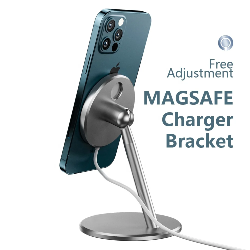 

Magsafe Phone Charger Holder Aluminium Alloy Bracket For IPhone 12mini 12 Pro Max Rotation Magnetic Wireless Fast Charging Stand