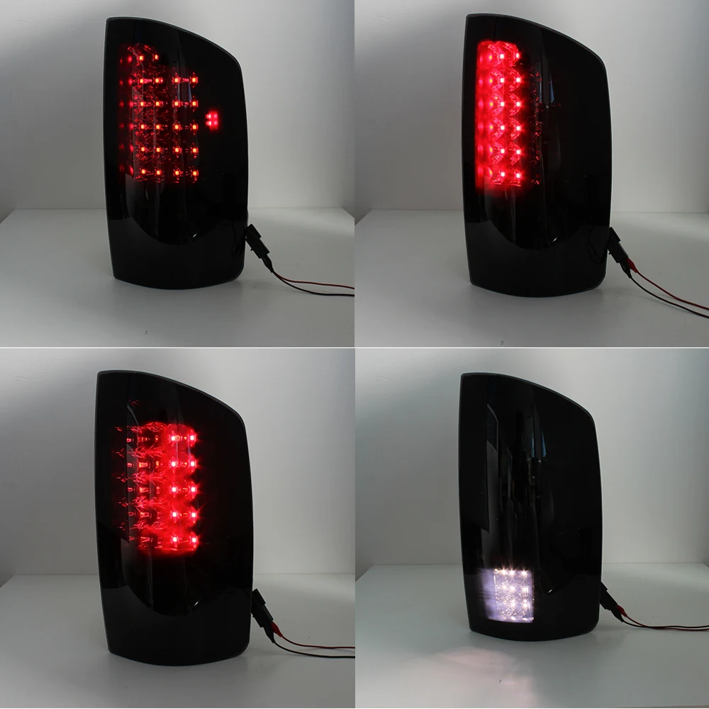 WUKMA Replacement For Dodge Ram 1500 2500 3500 2002 2003 2004 2005 2006 Red White LED Tail Light Rear Brake Lamp