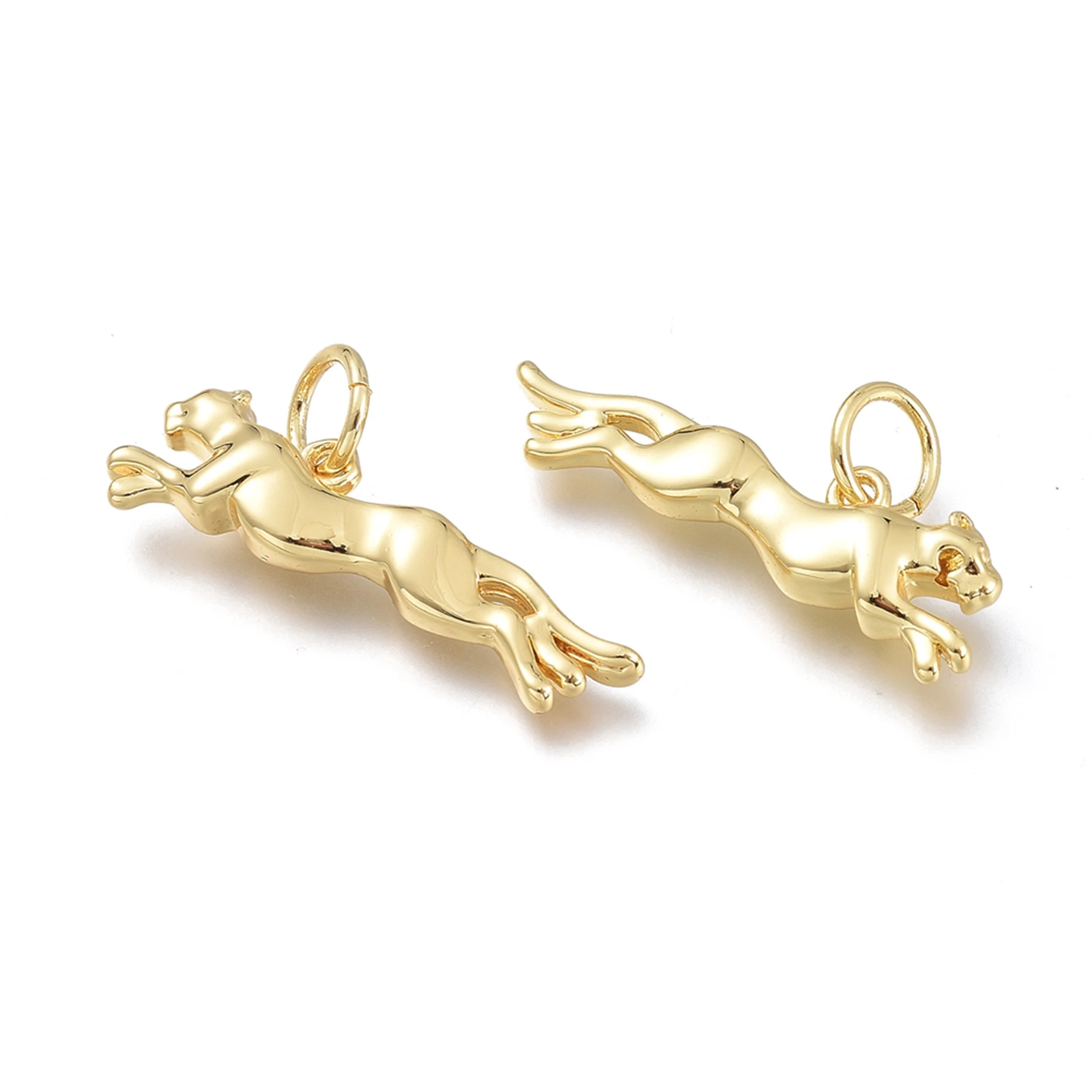 

Pandahall Leopard Brass Jump Rings Real 18K Gold Plated Pendants