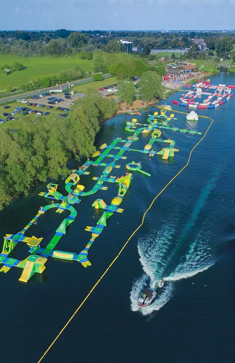 inflatable water park on lake near me