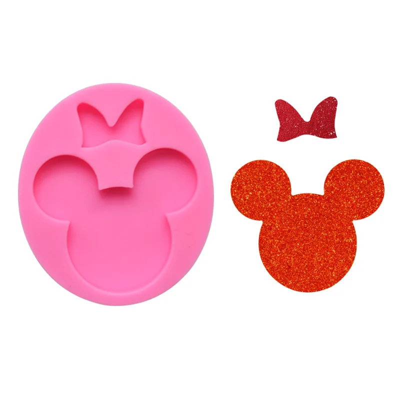 

Shiny Silicone Mini Mouse Head Mold For Keychains Resin Craft DIY