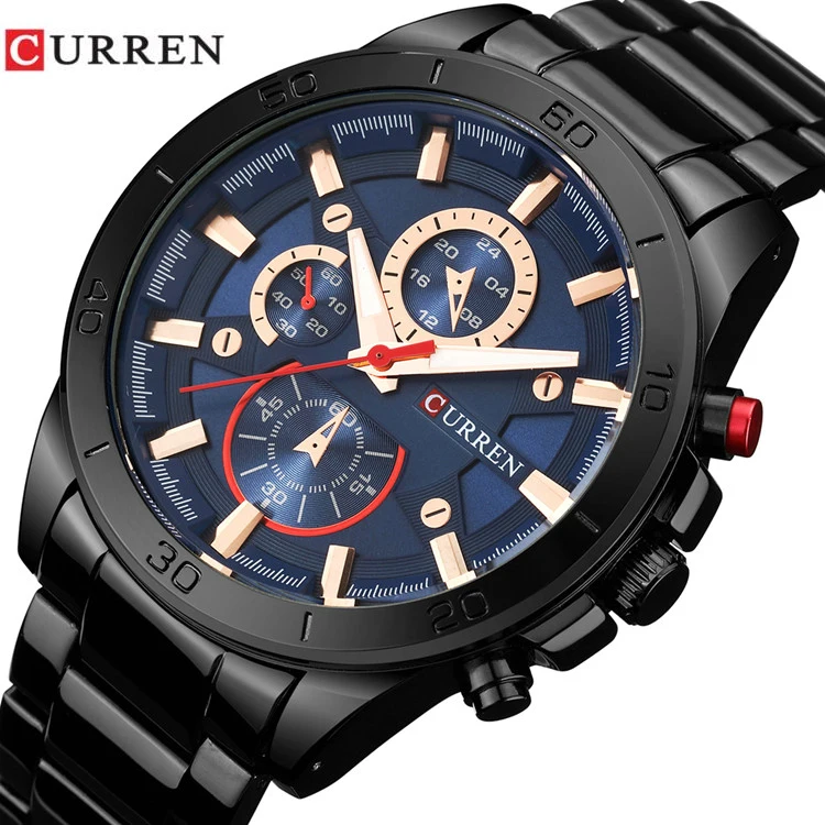 

CURREN 8275 Men Watches Top Brand Luxury Men Military Wristwatches Full Steel Men Sports Watch Waterproof Relogio Masculino