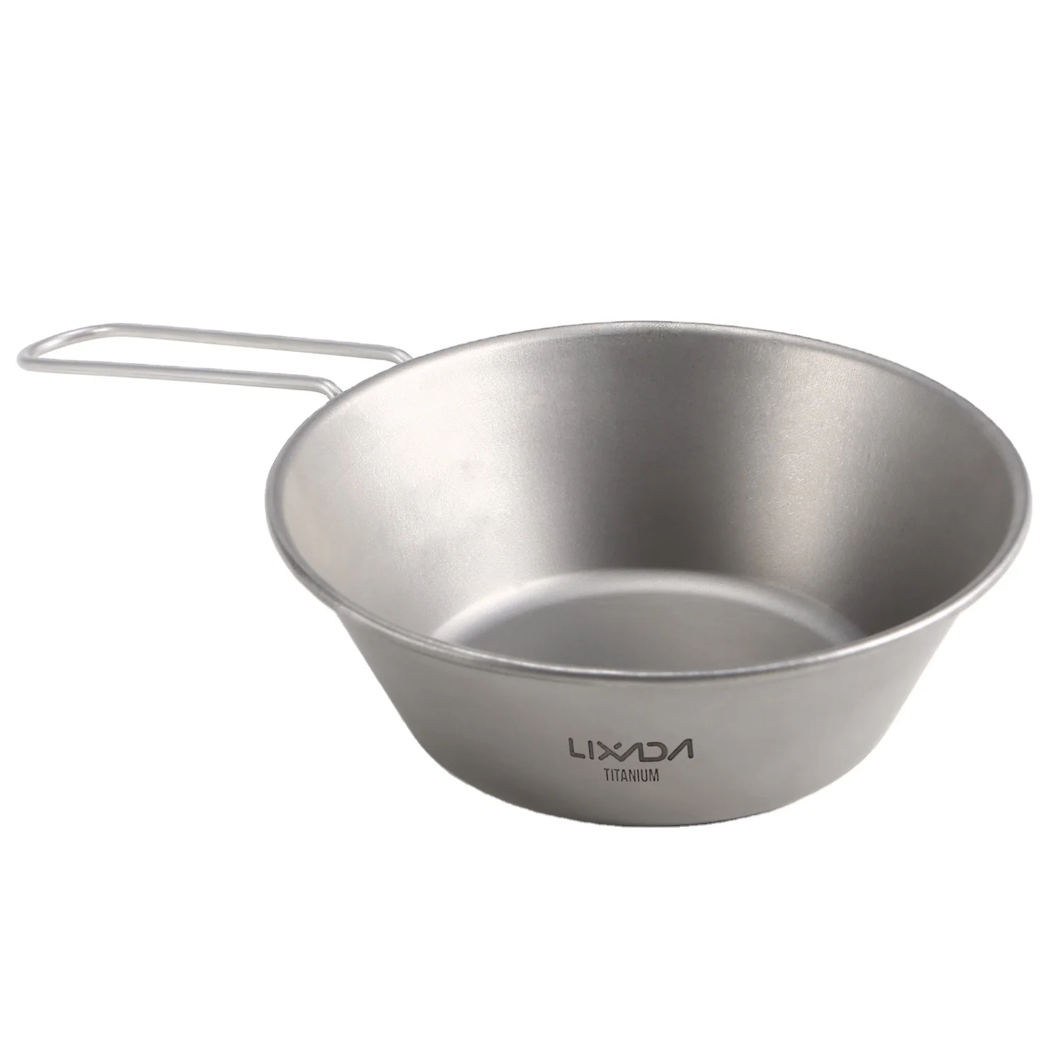 

Lixada Outdoor Camping Titanium Bowl camping cookware With Foldable Handle Hiking Backpacking Picnic Tableware Accessories
