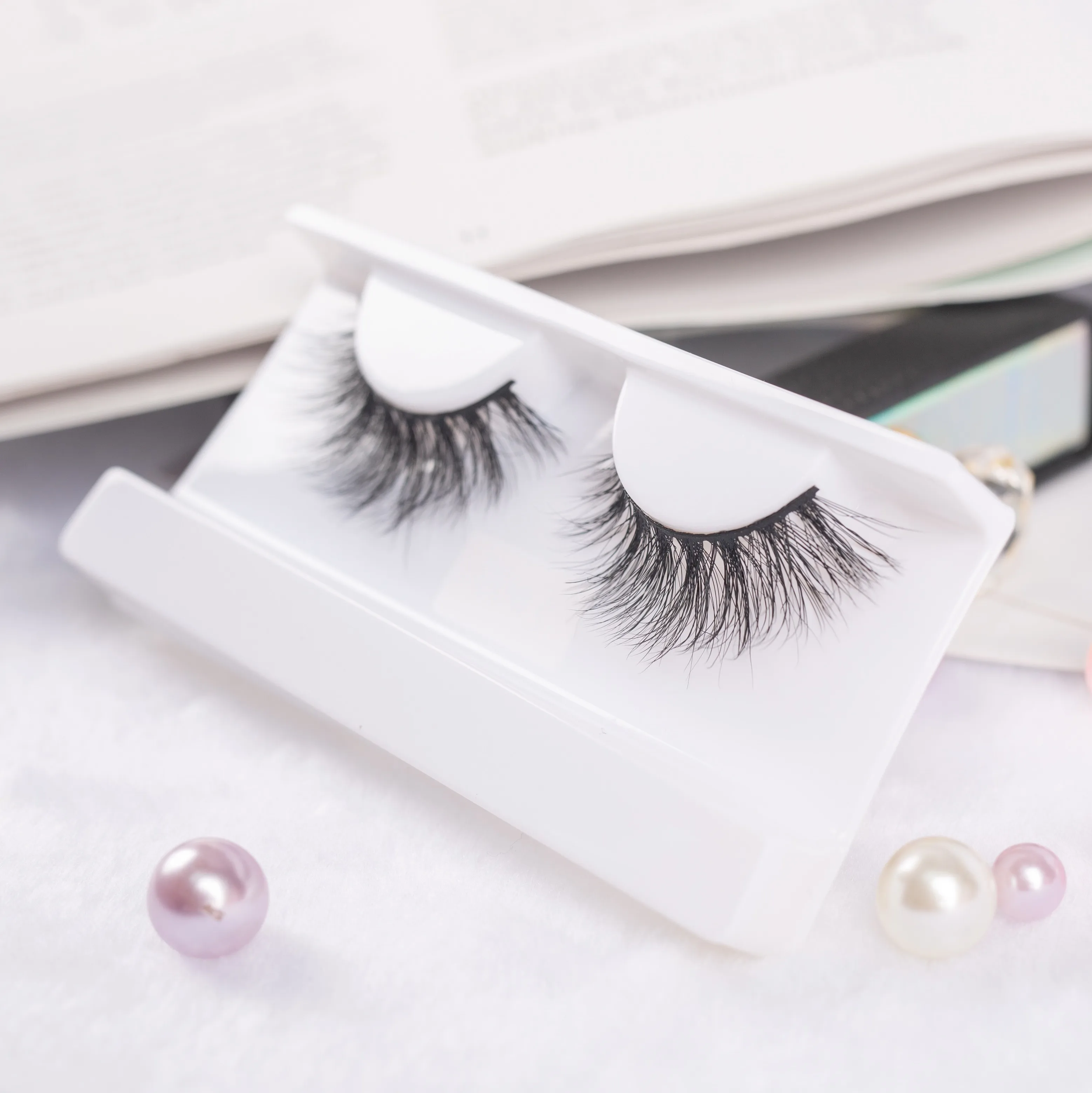 

15mm mink eyelash strips volume eyelash extension, Natural black color