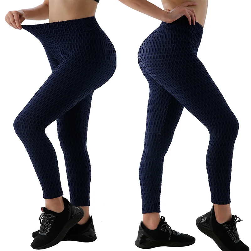 

Womens sports running honeycomb textured pants scrunch butt lift stretchy booty tights yoga leggings, 6 colors