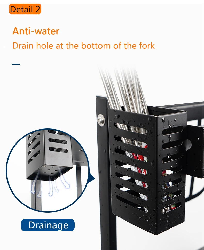 Stainless Steel Black Kitchen Table Top Double Seasoning Rack - Buy ...