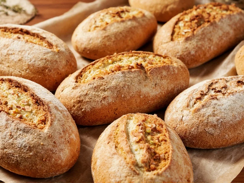 Variety of homemade bread loaves with different toppings