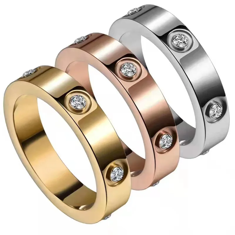 Luxury Designer Jewelry Stainless Steel Gold Plated Screw Love Brand Ring For Men And Women Gifts