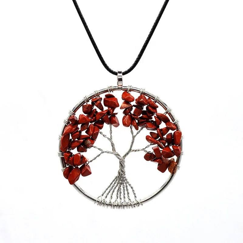 

Tree of Life Necklace Handmade Intertwine Redstone Tree Necklace