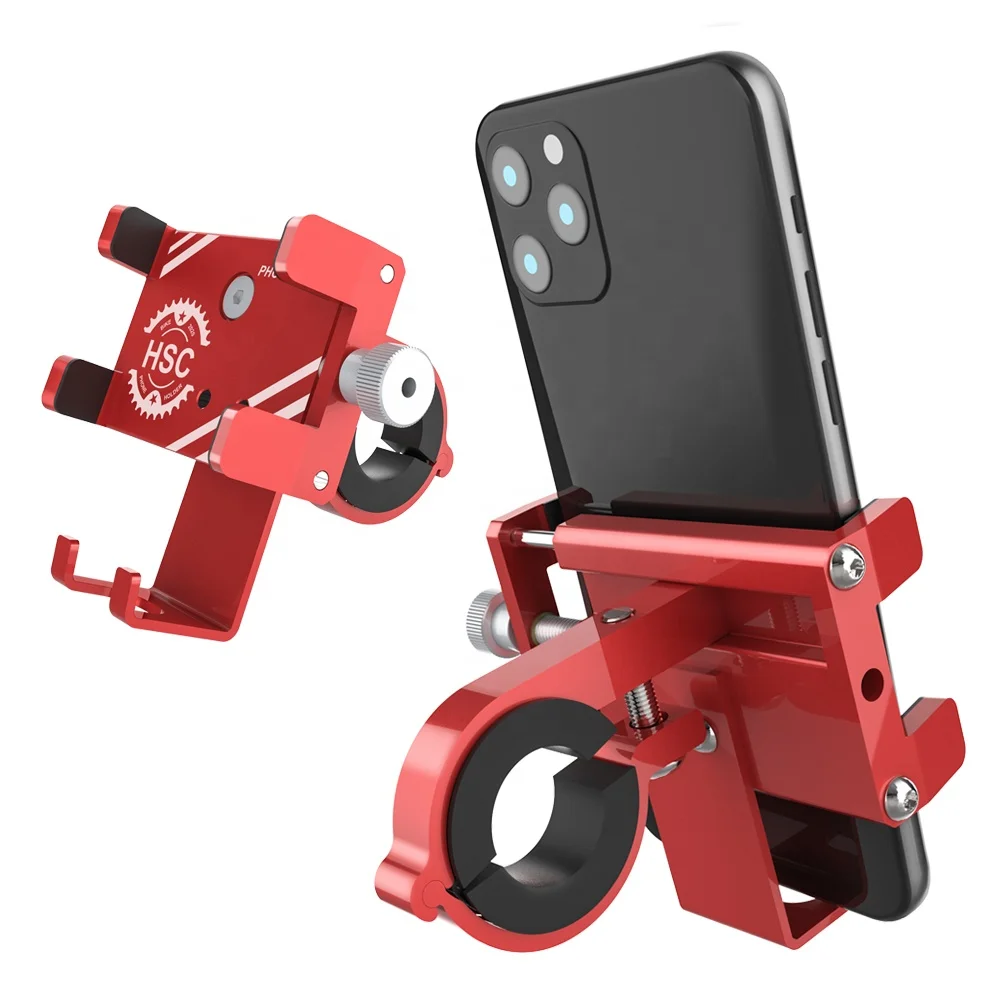 

Chuanglong Bicycle Motorcycle Phone Mount, Aluminum Alloy Bike Phone Holder with 360 Rotation For Most Smartphone, Grey,yellow, red