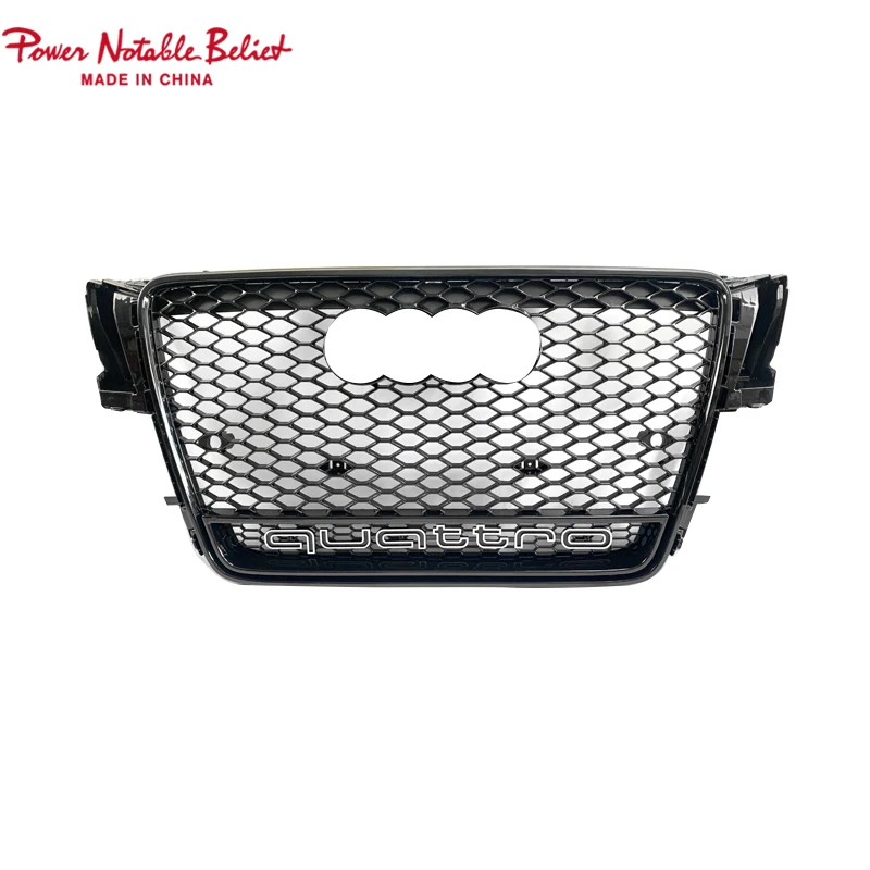 

Replacement RS4 front grill for Audi A4 S4 B8 glossy black center honeycomb mesh bumper grill RS quattro style 2008 2010 2012