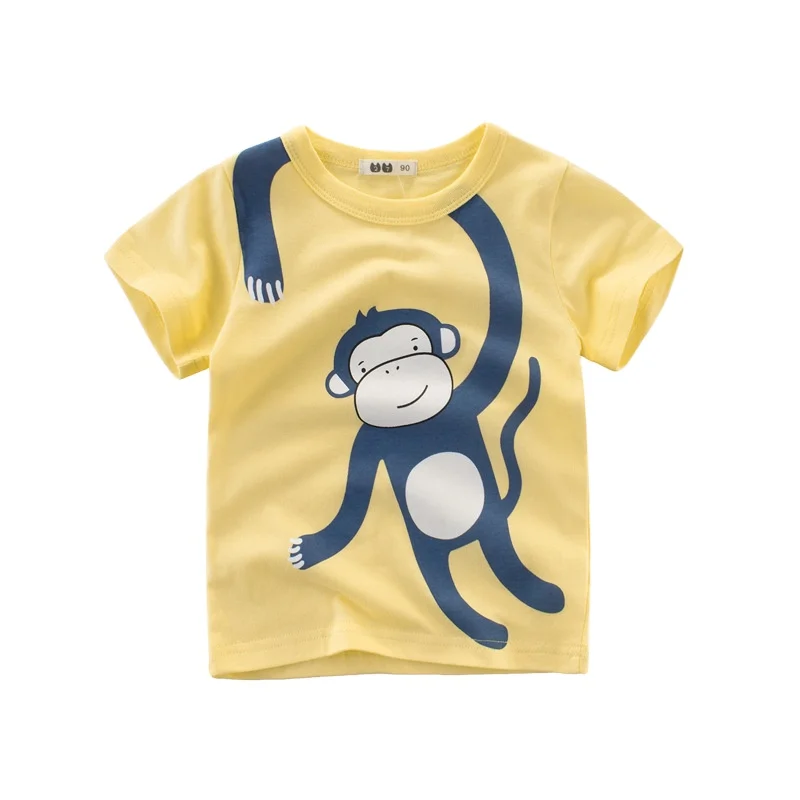 

Boy Children Short Sleeve T-shirts Kids Half Sleeve Animal Printing Cute Shirts Summer Simple Creative Casual Tops