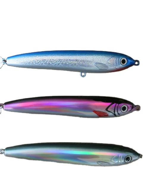 

shiny luminous stickbait in Weihai China good choice for ocean fishing activity very long size fishing lure, Various colors