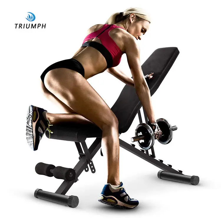 

Hot selling gym supine board home bench press indoor folding sit-Pp dumbbell bench for body workout, Black