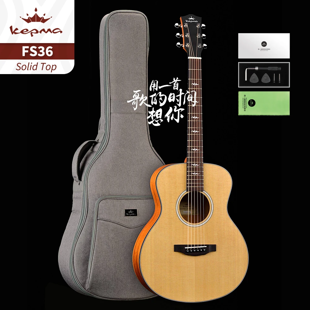 

Made In China Factory Sapele Acoustic Chinese  Beginners Accessories Guitar KEPMA FS36 For adults and youth Travel guitar, Natural wood