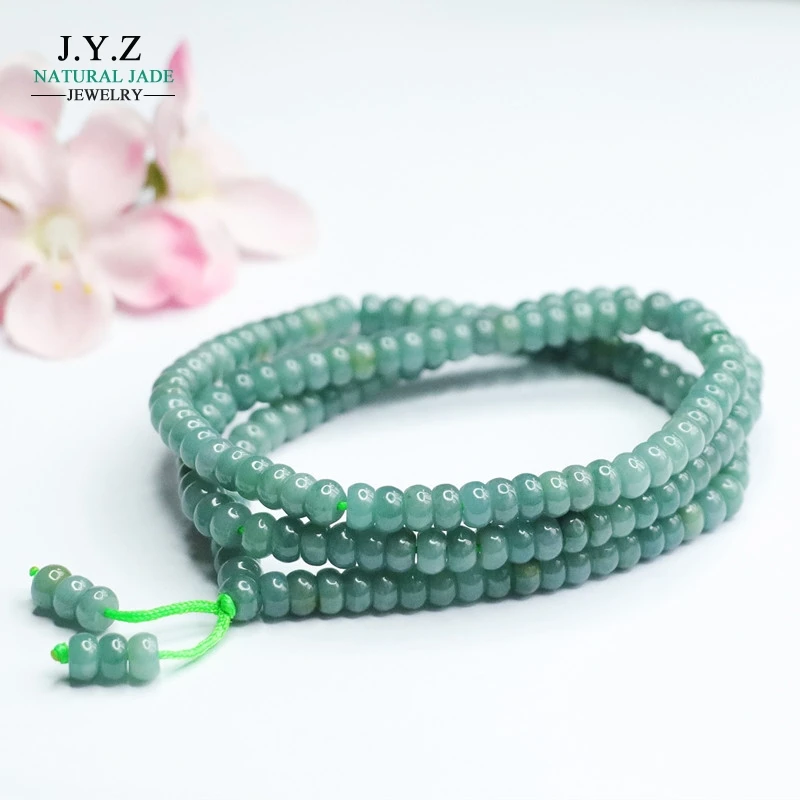 

Live Delivery Natural Emerald Necklace Blue Water Abacus Bead Necklace Multi-Circle Bracelet Jade Jewelry Buddha Beads Gift