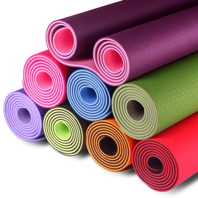 

Eco friendly custom design private label two layer tpe yoga mat, Customized color