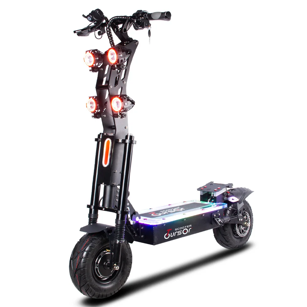 

TOURSOR's powerful 60V 8000W dual motor 13-inch thick tire electric scooter foldable 2-wheel adult electric scooter, Black