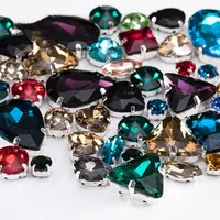 

10*14 Teardrop Siam Hot Fix Stone Glass Crystal Fancy Rhinestone Sew In Jewel Metal Catcher Wholesale Jewel